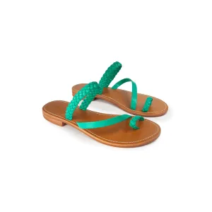 Couleur Pourpre - Mules Doms - Cuir Vert