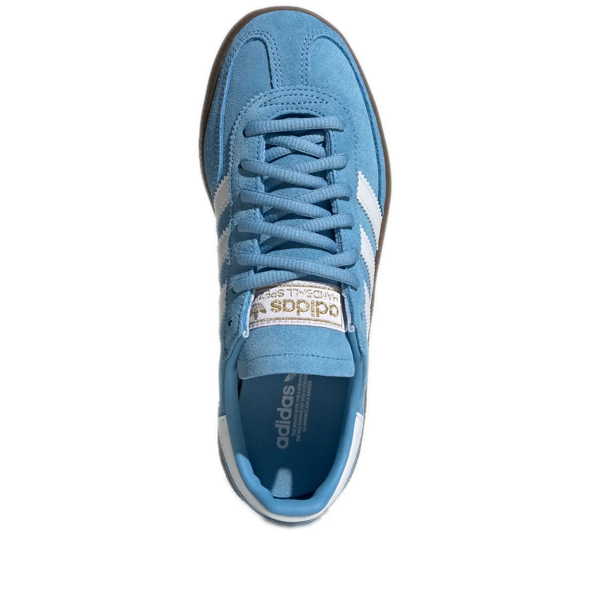 Grade School Adidas Handball Spezial Shoes - Light Blue / Cloud White / Gum