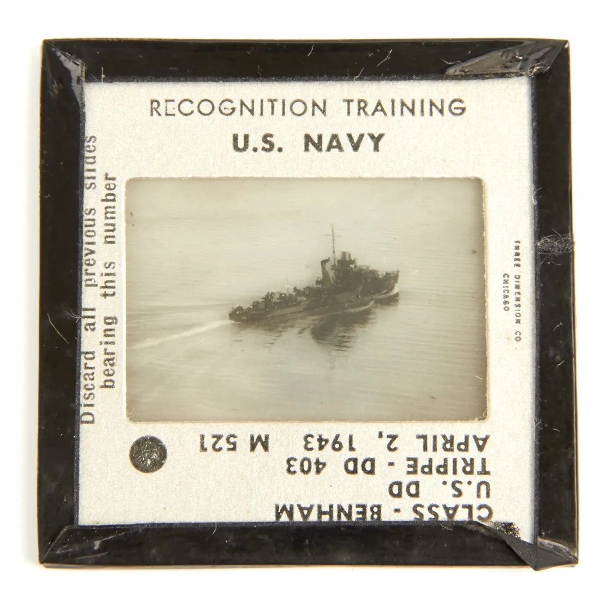 Original U.S. WWII Navy Recognition Training 35mm Slides - Complete Box of 500