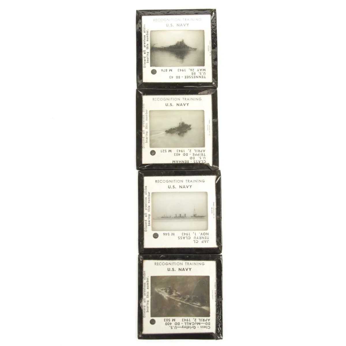 Original U.S. WWII Navy Recognition Training 35mm Slides - Complete Box of 500