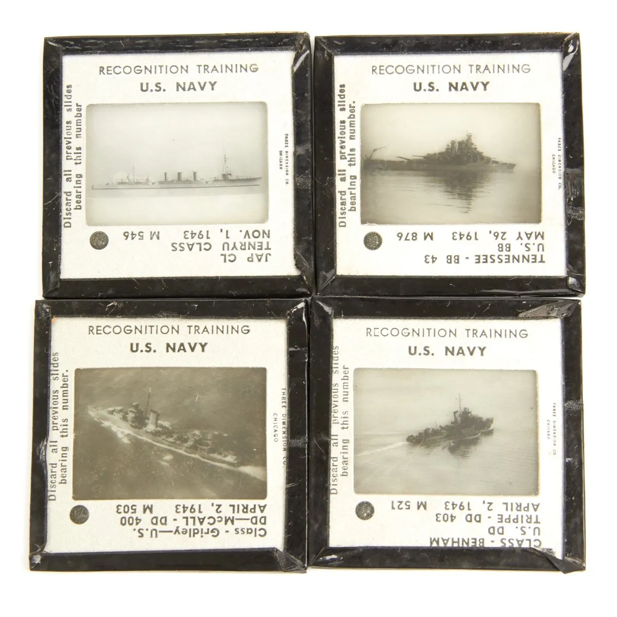 Original U.S. WWII Navy Recognition Training 35mm Slides - Complete Box of 500