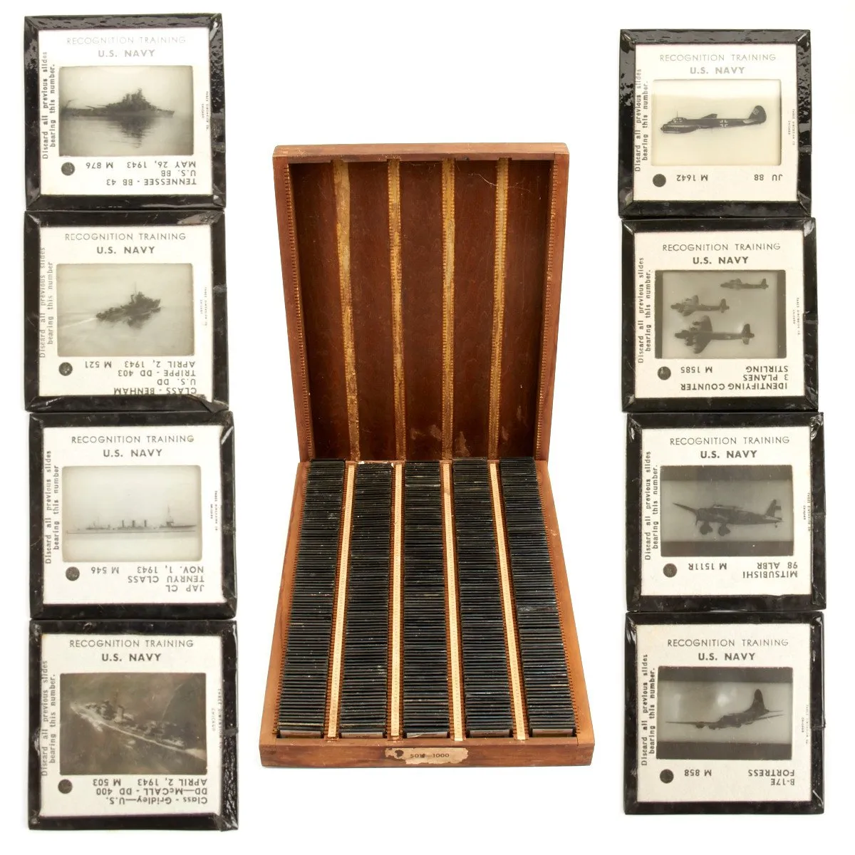 Original U.S. WWII Navy Recognition Training 35mm Slides - Complete Box of 500
