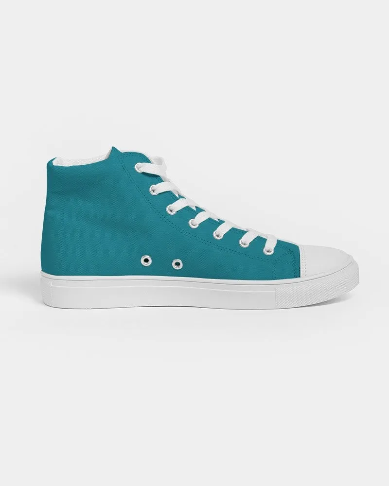 Shaded Cyan High-Top Canvas Sneakers | Women's | C100M0Y25K30