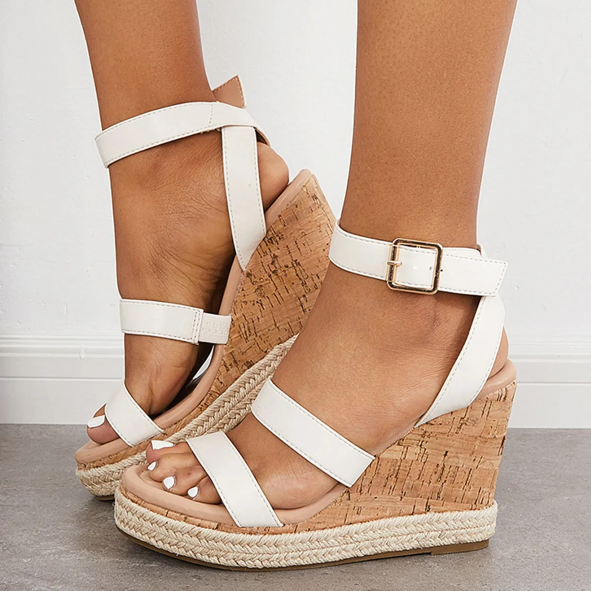 Sohiwoo  Women Casual Platform Wedges Summer Sandals