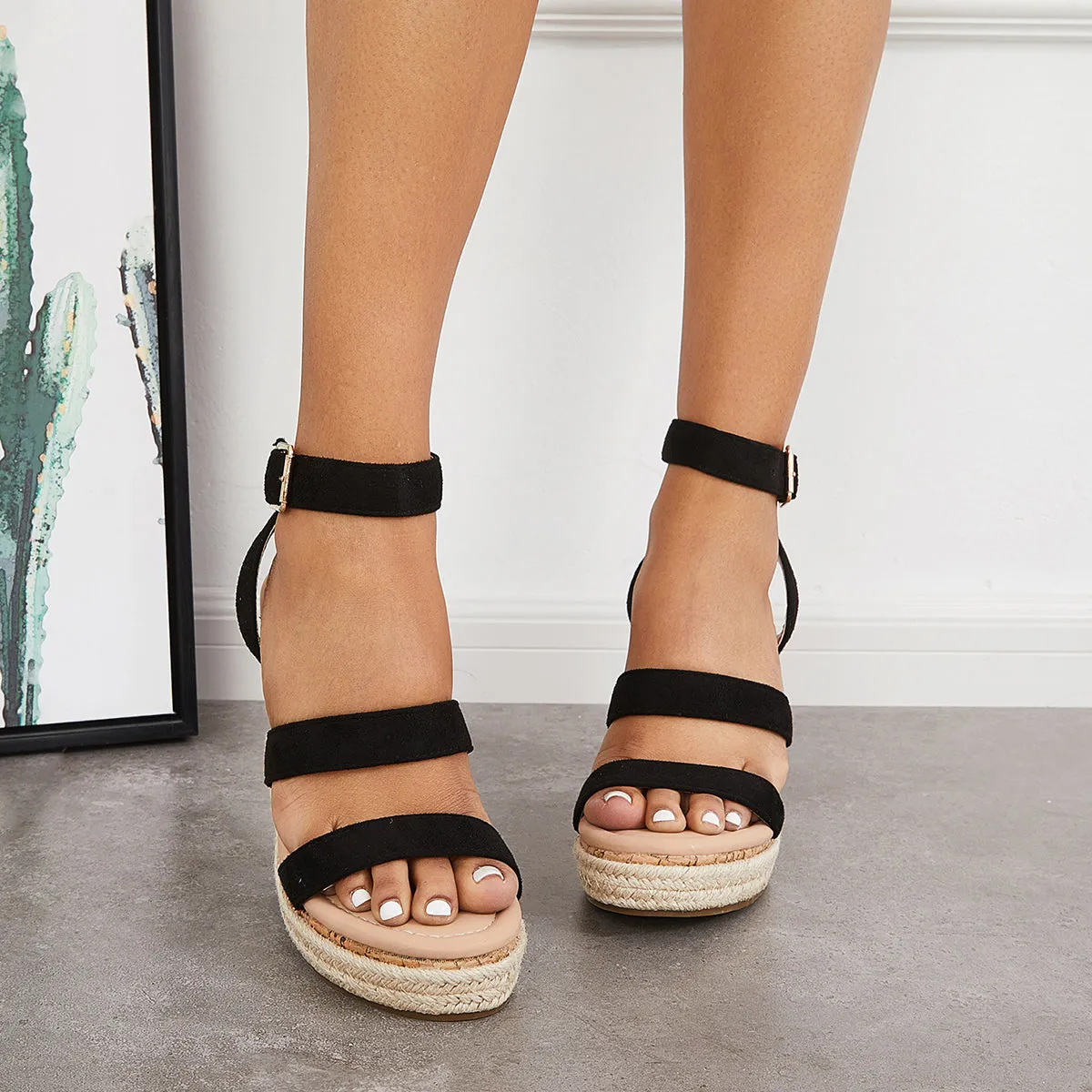 Sohiwoo  Women Casual Platform Wedges Summer Sandals