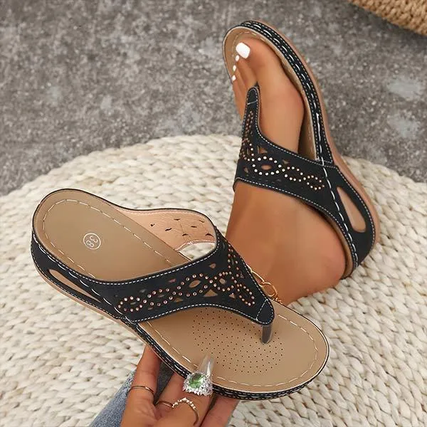 Women's Rhinestone Embellished Platform Slide Sandals 09210196C