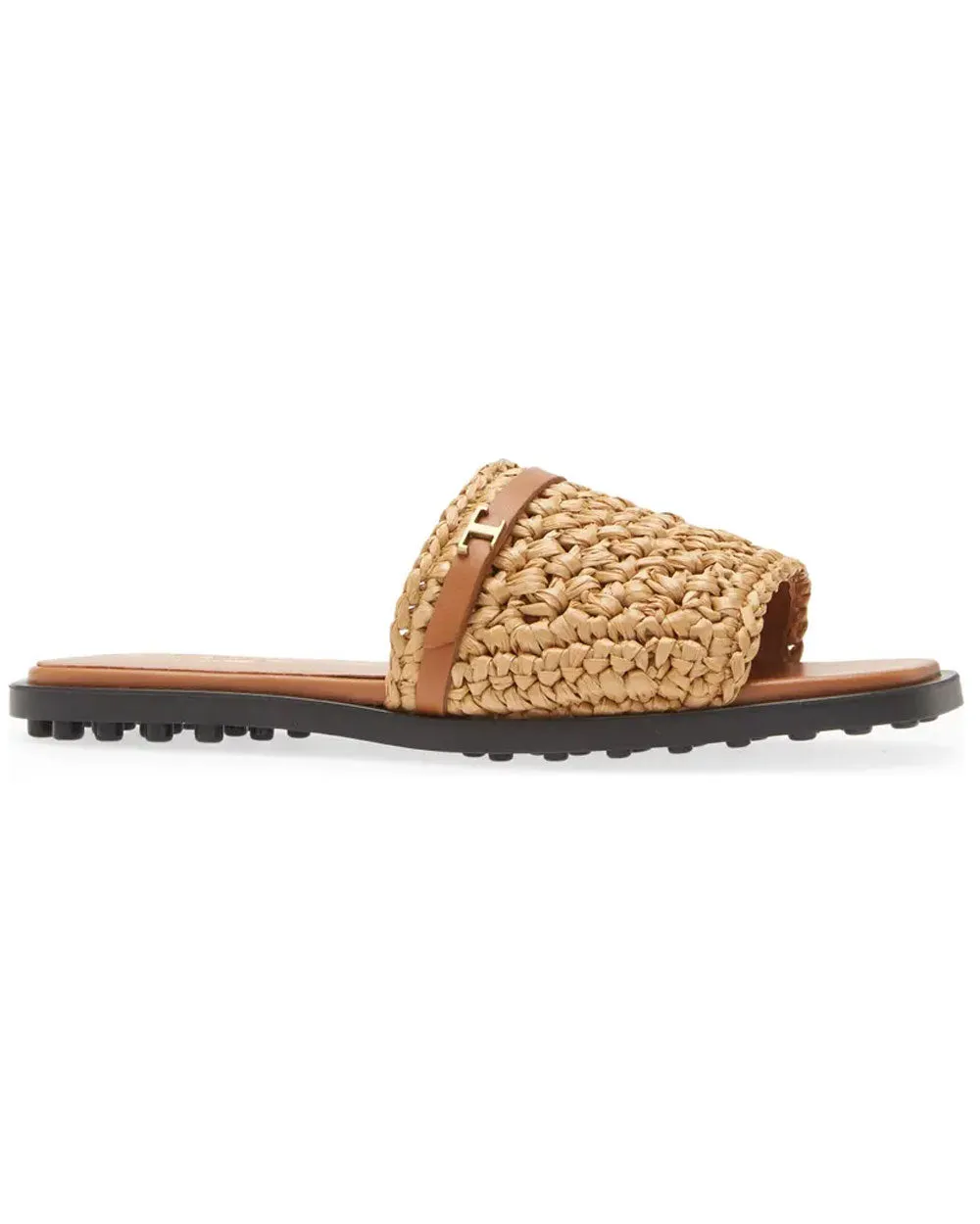 Woven Slide Sandal in Natural